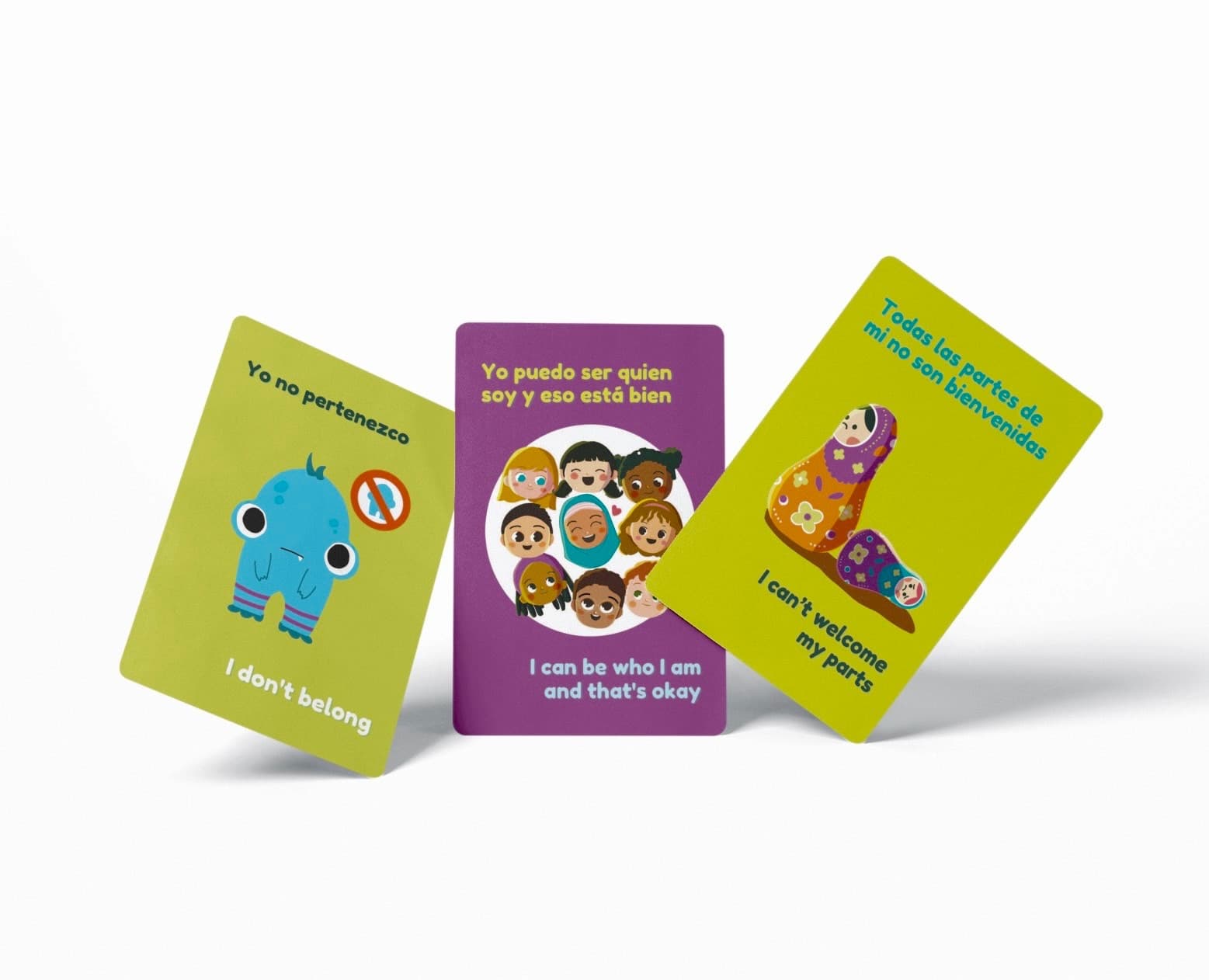 EMDR cognition cards fanned out ready to be introduced to a child in a therapy session